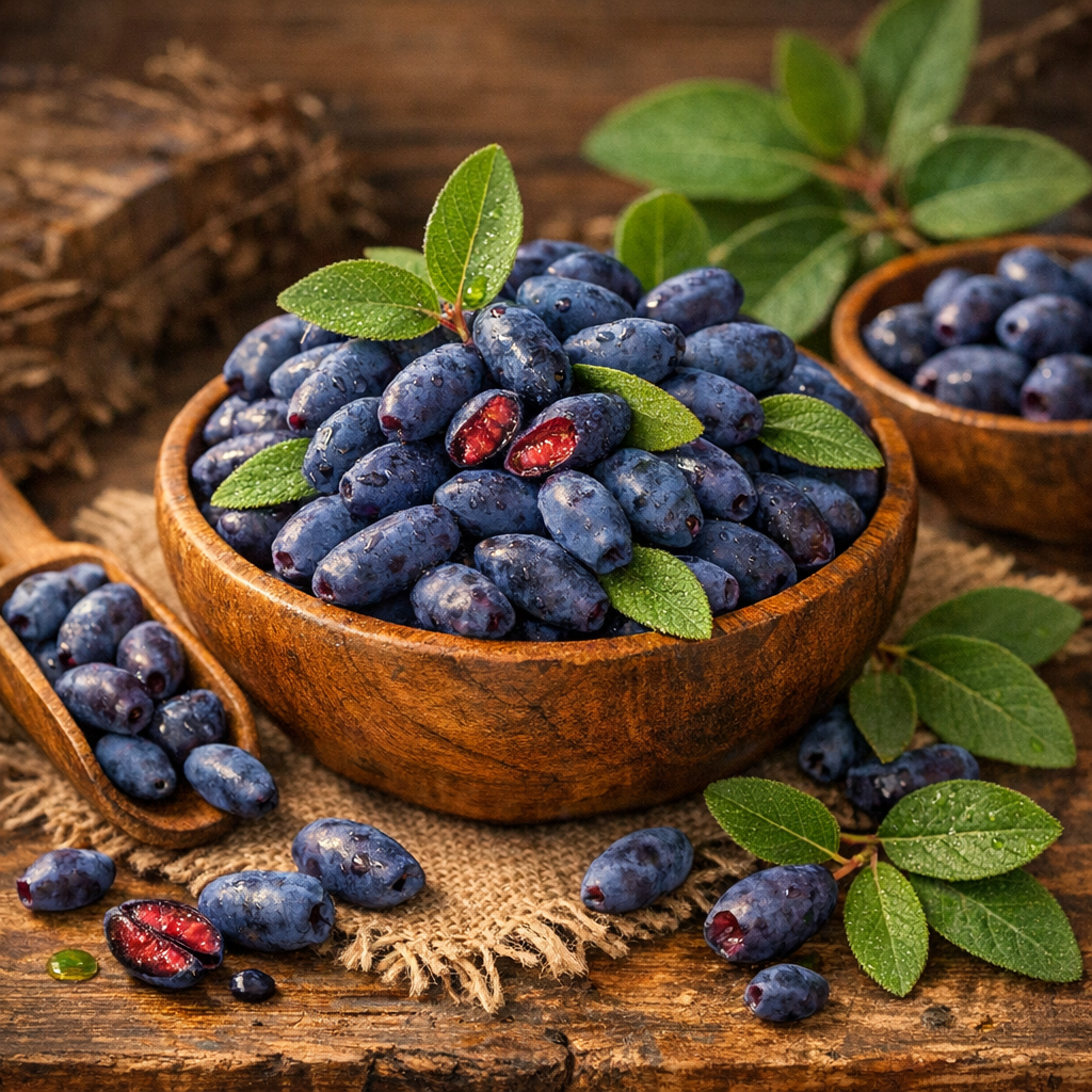 Fresh haskap berries